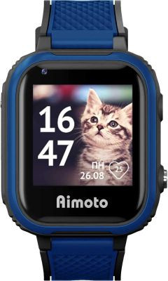 Смарт-часы Кнопка Жизни Aimoto Pro Indigo 4G,  1.44",  черный/синий/черный/синий [9500102](Б/У)