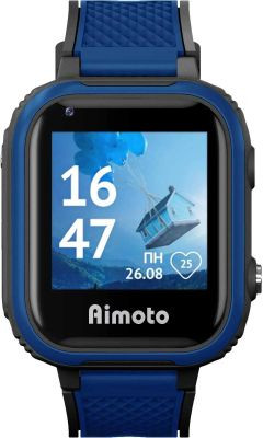 Смарт-часы Кнопка Жизни Aimoto Pro Indigo 4G,  1.44",  черный/синий/черный/синий [9500102](Б/У)