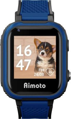 Смарт-часы Кнопка Жизни Aimoto Pro Indigo 4G,  1.44",  черный/синий/черный/синий [9500102](Б/У)