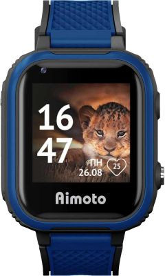 Смарт-часы Кнопка Жизни Aimoto Pro Indigo 4G,  1.44",  черный/синий/черный/синий [9500102](Б/У)
