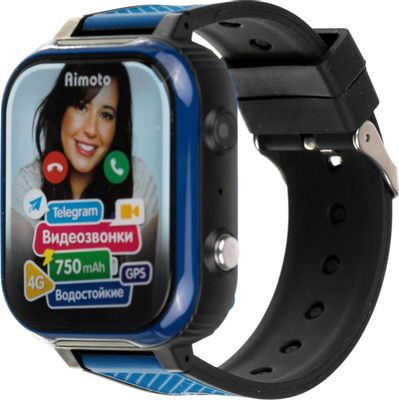 Смарт-часы Кнопка Жизни Aimoto Pro Indigo 4G,  1.44",  черный/синий/черный/синий [9500102](Б/У)