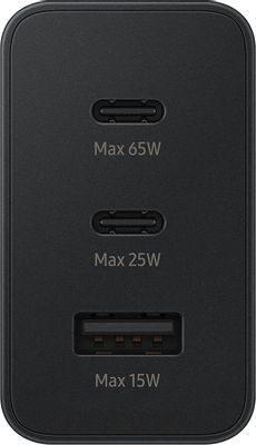 Сетевое зарядное устройство Samsung EP-T6530N,  USB + 2xUSB type-C,  3A,  черный [ep-t6530nbegru]