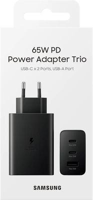 Сетевое зарядное устройство Samsung EP-T6530N,  USB + 2xUSB type-C,  3A,  черный [ep-t6530nbegru]