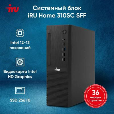 Компьютер iRU 310SC,  Intel Celeron G6900,  DDR4 8ГБ, 256ГБ(SSD),  Intel UHD Graphics 710,  Windows 11 Professional,  черный [2017897]