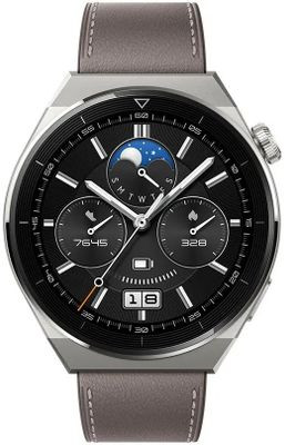 Смарт-часы Huawei Watch GT 3 Pro Odin-B19V,  46.6мм,  1.43",  серый/серый [55028474]