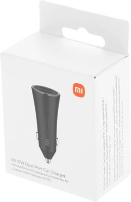 Автомобильное зарядное устройство Xiaomi Mi 37W Dual-Port Car Charger,  2xUSB,  3A,  черный [gds4147gl]