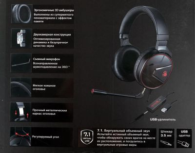 Гарнитура игровая A4TECH Bloody G600i,  для компьютера, мониторные,  проводные, черный