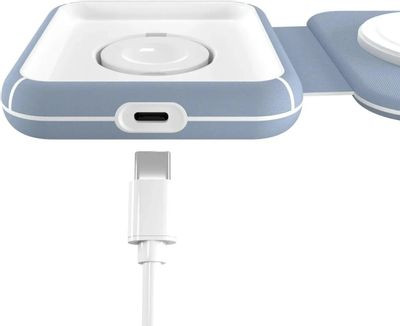 Беспроводное зарядное устройство LYAMBDA LMS201_BL,  USB type-C,  15Вт,  3A,  голубой/белый