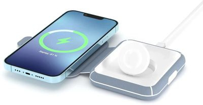 Беспроводное зарядное устройство LYAMBDA LMS201_BL,  USB type-C,  15Вт,  3A,  голубой/белый