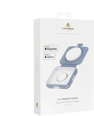 Беспроводное зарядное устройство LYAMBDA LMS201_BL,  USB type-C,  15Вт,  3A,  голубой/белый