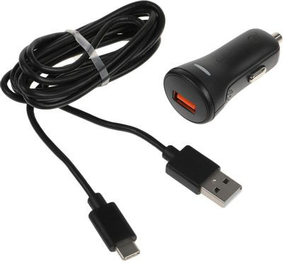 Автомобильное зарядное устройство HAMA H-183231,  USB,  USB type-C,  3A,  черный [00183231]