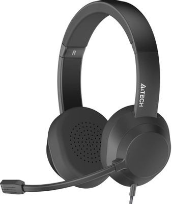 Гарнитура A4TECH Fstyler FH150U,  для компьютера, накладные,  проводные, черный [fh150u black]