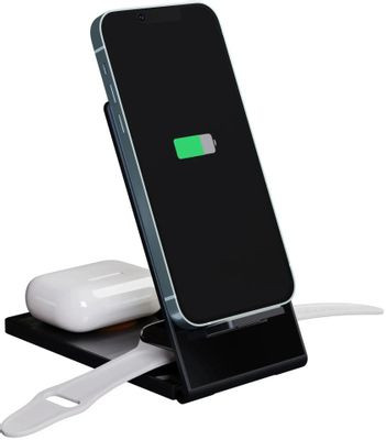 Беспроводное зарядное устройство LYAMBDA LWC-221,  USB-C,  18Вт,  1A,  черный/оранжевый