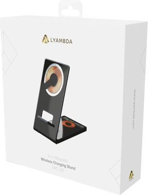 Беспроводное зарядное устройство LYAMBDA LWC-221,  USB-C,  18Вт,  1A,  черный/оранжевый