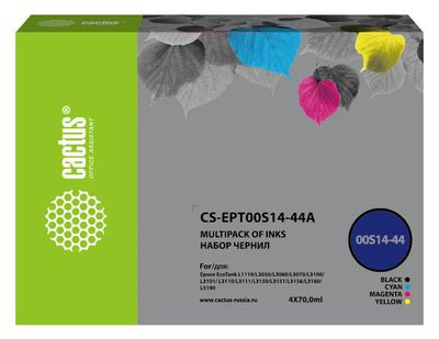 Набор чернил Cactus CS-EPT00S14-44A 103, для Epson, 70мл, многоцветный