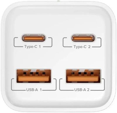 Сетевое зарядное устройство LYAMBDA SLT-100-Pro,  2xUSB-A + 2xUSB-C,  100Вт,  5A,  белый