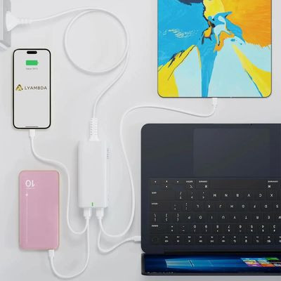 Сетевое зарядное устройство LYAMBDA SLT-100-Pro,  2xUSB-A + 2xUSB-C,  100Вт,  5A,  белый