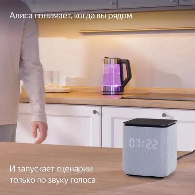 Умная колонка ЯНДЕКС Станция Миди 24Вт, с Алисой на YaGPT, серый [yndx-00054gry]
