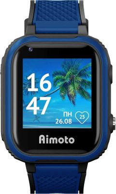 Смарт-часы Кнопка Жизни Aimoto Pro Indigo 4G,  1.44",  черный/синий/черный/синий [9500102]