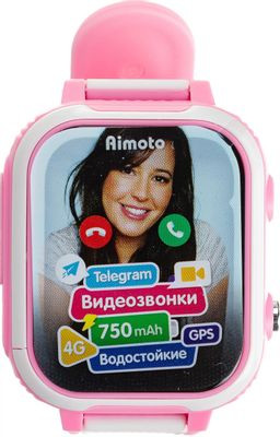 Смарт-часы Кнопка Жизни Aimoto Pro Indigo 4G,  1.44",  розовый/розовый [9500103](Б/У)