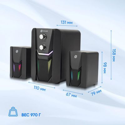 Колонки Oklick OK-423,  2.1,  черный [n-189]