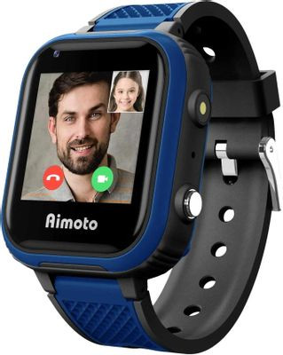 Смарт-часы Кнопка Жизни Aimoto Pro Indigo 4G,  1.44",  черный/синий/черный/синий [9500102](восстановленный)
