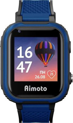 Смарт-часы Кнопка Жизни Aimoto Pro Indigo 4G,  1.44",  черный/синий/черный/синий [9500102](восстановленный)