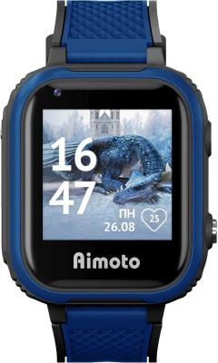 Смарт-часы Кнопка Жизни Aimoto Pro Indigo 4G,  1.44",  черный/синий/черный/синий [9500102](восстановленный)