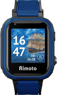 Смарт-часы Кнопка Жизни Aimoto Pro Indigo 4G,  1.44",  черный/синий/черный/синий [9500102](восстановленный)