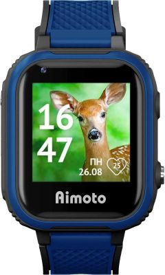 Смарт-часы Кнопка Жизни Aimoto Pro Indigo 4G,  1.44",  черный/синий/черный/синий [9500102](восстановленный)
