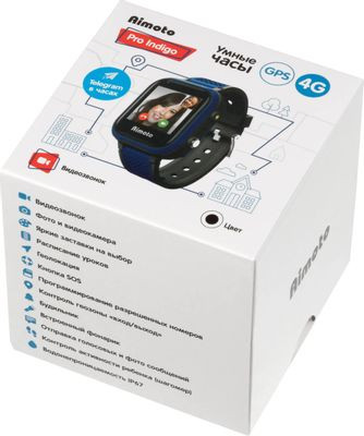 Смарт-часы Кнопка Жизни Aimoto Pro Indigo 4G,  1.44",  черный/синий/черный/синий [9500102](восстановленный)