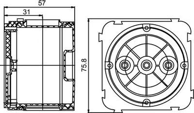 Коробка DKC 59380 установ. 6x пластик синий