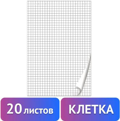 Блок бумаги Brauberg 128645 для флипчартов 67.5х98см клетка 20л (упак.:1шт)