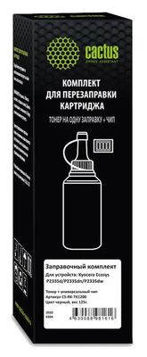 Тонер Cactus CS-RK-TK1200,  для Kyocera Ecosys P2335d/P2335dn/P2335dw,  черный, 125грамм, флакон, чип