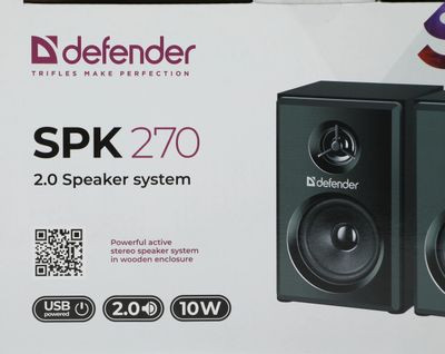 Колонки Defender SPK 270,  2.0,  черный [65270]