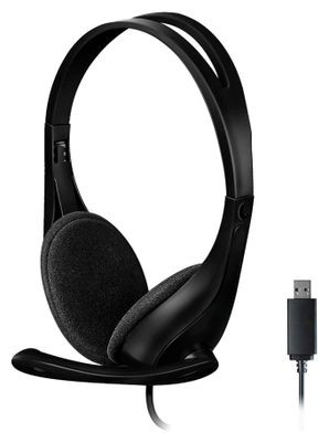 Гарнитура A4TECH HU-9,  для компьютера, накладные,  проводные, черный  [hu-9 (black)]