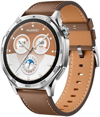 Смарт-часы Huawei Watch GT 5 Vili-B19L,  1.43",  коричневый/серебристый [55020dgk]
