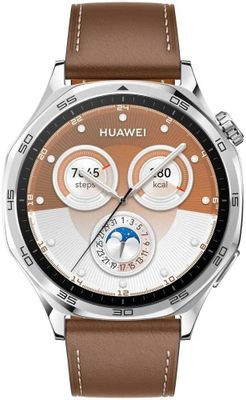 Смарт-часы Huawei Watch GT 5 Vili-B19L,  1.43",  коричневый/серебристый [55020dgk]