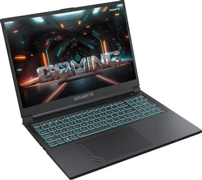 Ноутбук игровой Gigabyte G6 16", 2023, IPS, Intel Core i7 12650H 2.3ГГц, 10-ядерный, 16ГБ DDR5, 512ГБ SSD,  NVIDIA GeForce  RTX 4060 для ноутбуков - 8 ГБ, Free DOS, черный [kf-g3kz853sd]