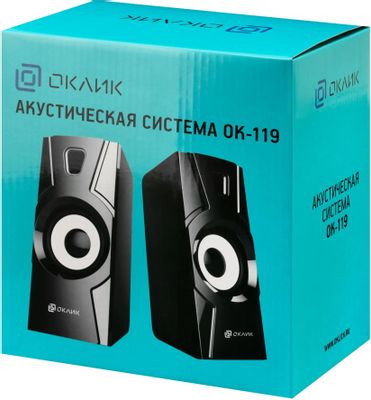 Колонки Oklick OK-119,  2.0,  черный [1458474]