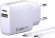 Сетевое зарядное устройство BORASCO USB + USB type-C,  USB type-C,  35Вт,  3A,  белый [52387]