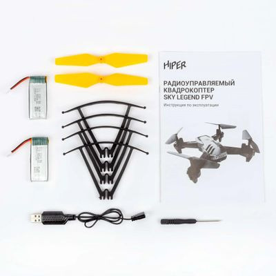 Квадрокоптер HIPER SKY LEGEND FPV с камерой,  черный [hqc-0033]