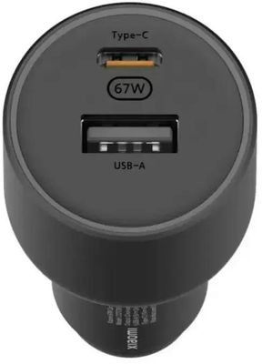 Автомобильное зарядное устройство Xiaomi BHR6814GL,  USB-C + USB-A,  67Вт,  6.1A,  черный