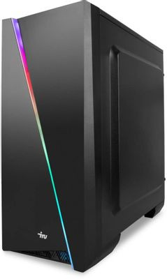 Компьютер iRU Game 320A5GE,  AMD Ryzen 5 5500,  DDR4 16ГБ, 512ГБ(SSD),  NVIDIA GeForce GTX 1650 - 4 ГБ,  Free DOS,  черный [1991236]