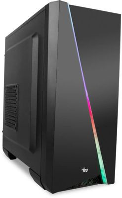 Компьютер iRU Game 320A5GE,  AMD Ryzen 5 5500,  DDR4 16ГБ, 512ГБ(SSD),  NVIDIA GeForce GTX 1650 - 4 ГБ,  Free DOS,  черный [1991236]
