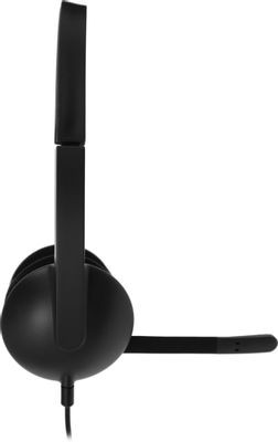 Гарнитура Logitech H340,  для контактных центров, накладные,  проводные, черный [981-000509]