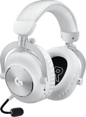 Гарнитура игровая Logitech G Pro X 2 Lightspeed,  для компьютера и игровых консолей, мониторные,  Bluetooth/радио/3,5 мм, белый [981-001271]