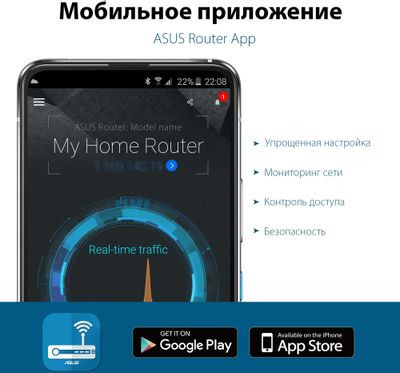 Wi-Fi роутер ASUS TUF-AX3000,  AX3000,  черный