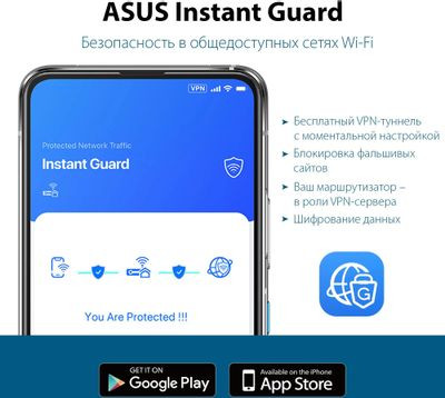 Wi-Fi роутер ASUS TUF-AX3000,  AX3000,  черный