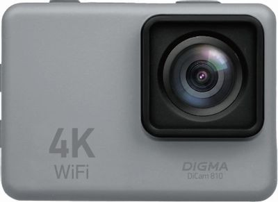 Экшн-камера Digma DiCam 810 4K,  WiFi,  серый [dc810]